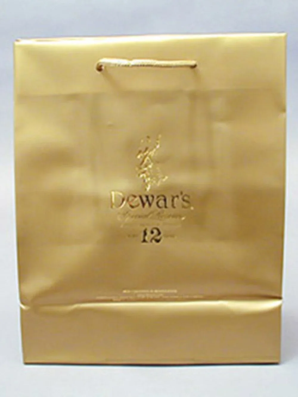 DEWAR DEWAR'S & PLAYBOY Gold Vinyl Gift Bags - Set of 2 - Very Unique - NEW!!